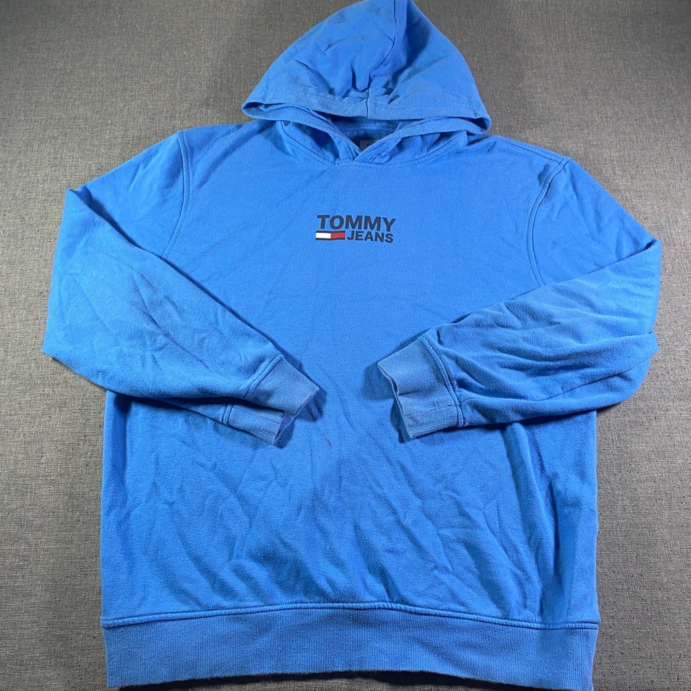 Tommy Jeans Blue Hoodie Sweatshirt Menswear Logo XL Casual Activewear